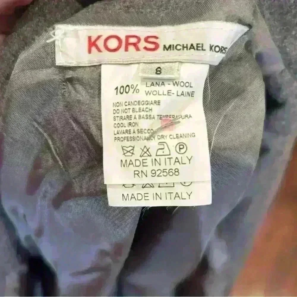 michael kors womens 100% wool blazer made in italy Gray Sz 8